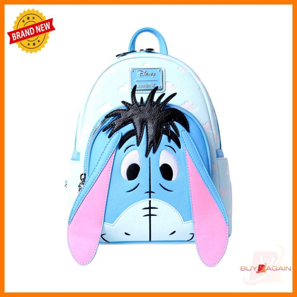 Mini Backpack Faux Leather Adjustable Straps Disney Eeyore Cosplay Handbag